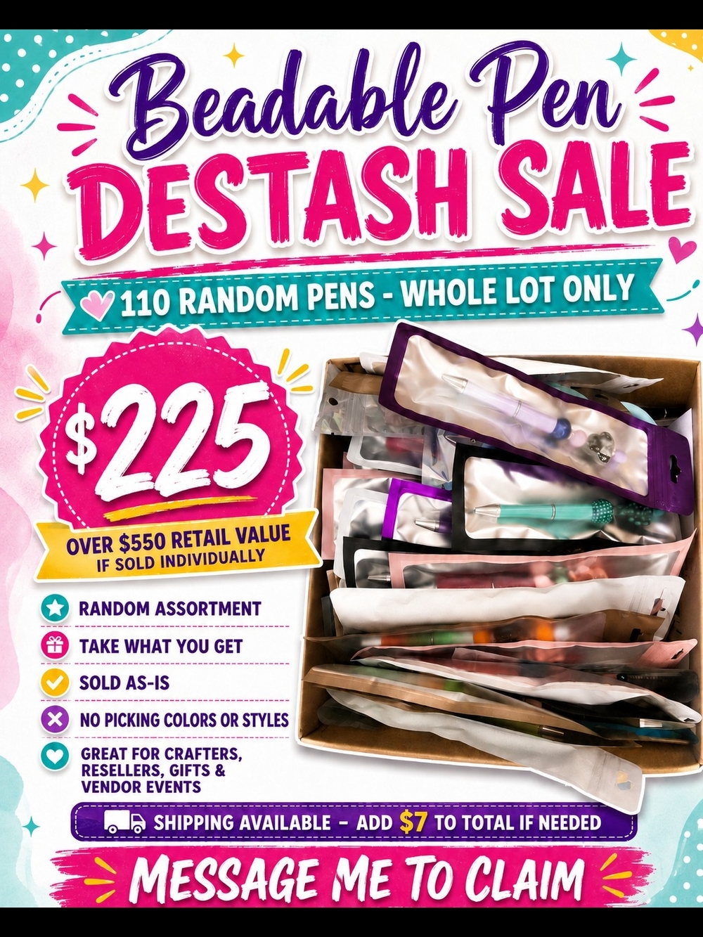 110 Beadable Pens (Random)